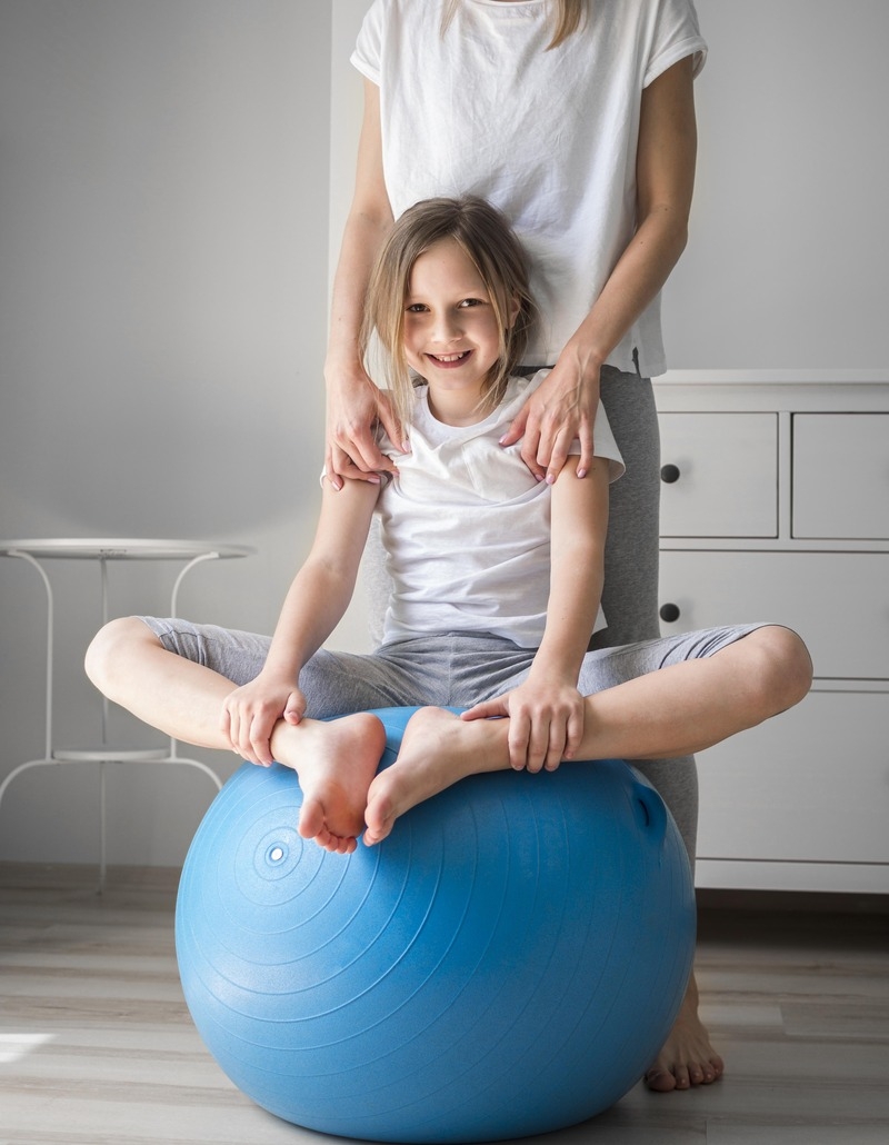 Child undergoing gait training